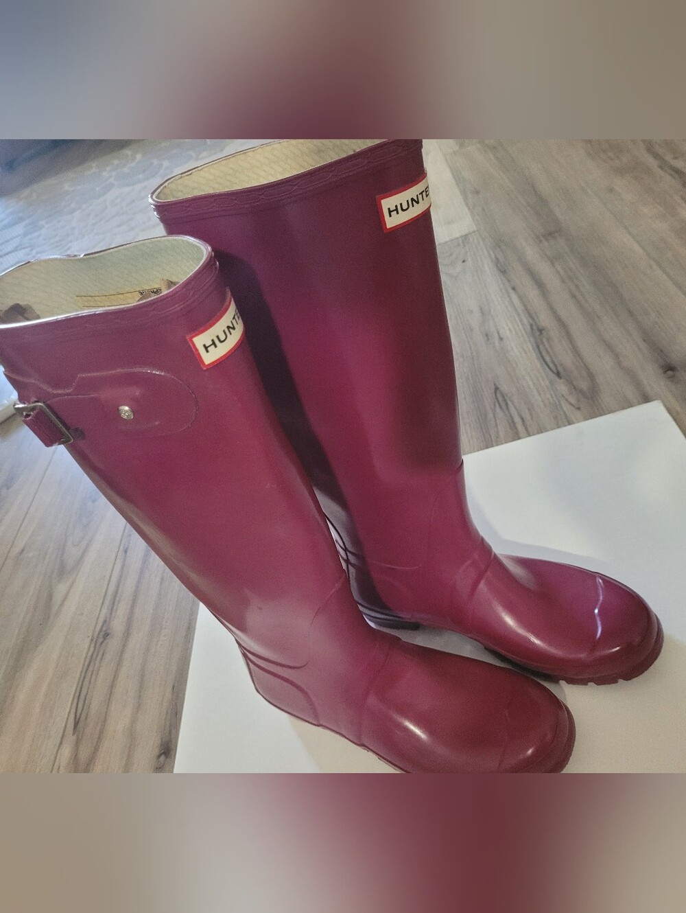 Hunter Women’s Tall Rain Boots in Berry
